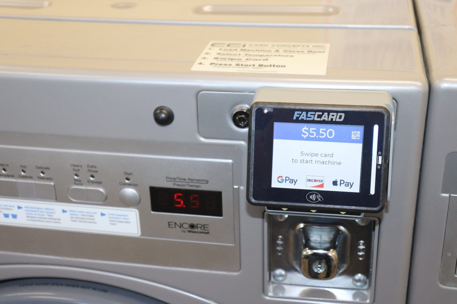 FasCard payment terminal — Apple Pay, Google Pay, cards